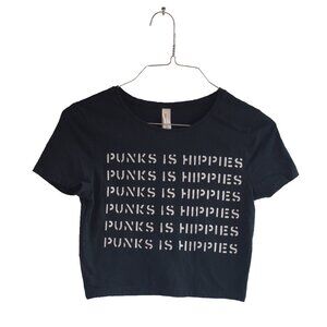 "PUNKS IS HIPPIES" (GISM reference) Women's Cropped Tee